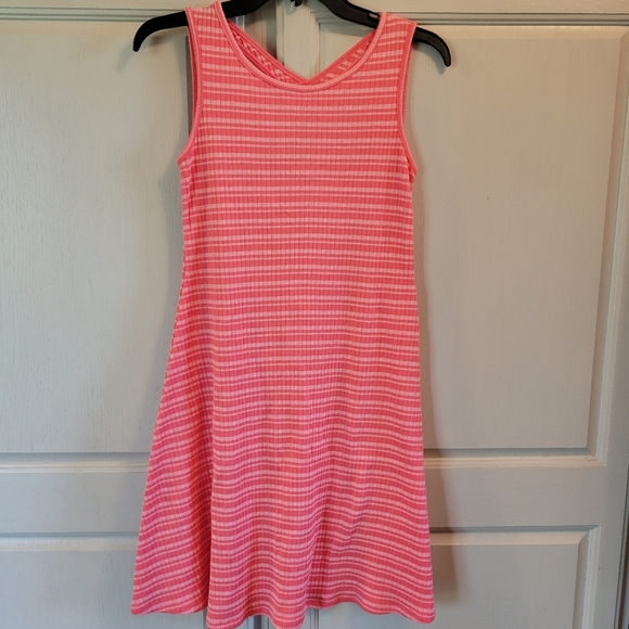 Jessica Simpson Pink Ribbed Striped Sleeveless Maternity Dress - Picture 1 of 6